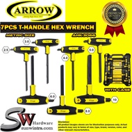 ARROW 7Pcs T-Handle Hex Key Wrench T-Handle Allen Key Set Hex Key Wrench Set AHK3066 (Metric Size He