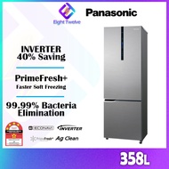 358L PANASONIC AI ECONAVI Inverter 2 Door Bottom Freezer Fridge Peti Sejuk | NR-BC360XSMY