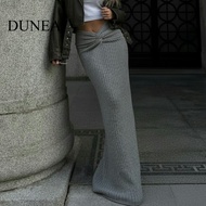 DUNEA Elegant Twisted Pleated Wool Skirt