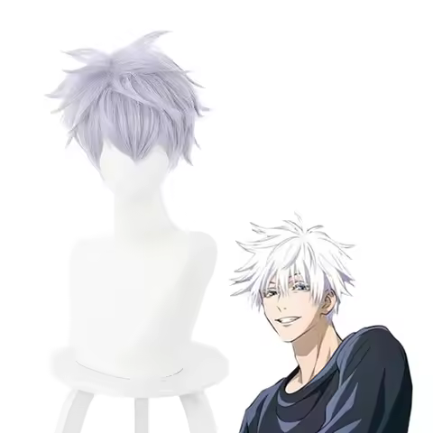 Jujutsu Kaisen Ordinary Satoru Gojo Purple Cosplay Wigs Peluca Synthetic Anime Heat Resistant Hair