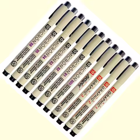 1pc Sakura 0.2mm-3mm Waterproof Fade-Proof Fine Line Black Oily Ink Gel Pen CD Marker Comic Painting