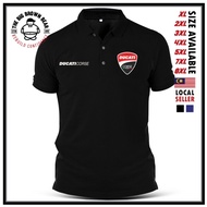 PLUS SIZE - Polo T Shirt Sulam Ducati Corse Superbike WSBK MotoGP Racing Team Bike Baju Lelaki Cotton Fashion Embroidery