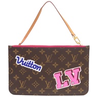 กระเป๋า Louis Vuitton Neverfull Pouch สำหรับ MM/GM รุ่น Monogram Patchies Pivotant Pouch LV 1384【มือ