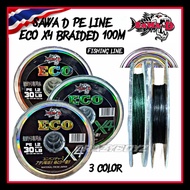 Sawa-D Eco 4x Braided 100m 10lb - 50lb Casting Fishing Line Ultra Sensitive Thin Strong Smooth