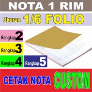 cetak NOTA 1/8 FOLIO 1 rim custom
