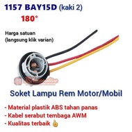 SATUAN Soket Fitting Piting untuk Lampu Rem Mobil/Truck/Motor bolam Bulat Putar 1157 BAY15D P21/5W -