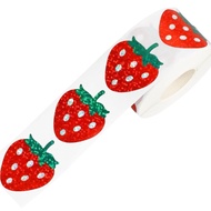 500 Pcs Sparkly Red Sticker Reward Sticker Strawberry Sticker Decorative Sticker