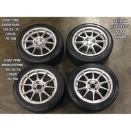 USED RIM TC105N 15 INCH WITH TYRE 185/55/15 + 195/50/15 FOR MYVI ALZA WIRA VIOS YARIS HATCHBACK JAZZ
