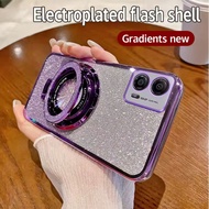 Motorola G45 G34 Premium Glitter Silicone Casing Free MagsafeRing Phone Case