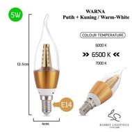 LILIN White Yellow LED Candle Bulb Warm White/ - E14 Fitting