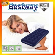 BESTWAY Inflatable Flocked Coil Beam Construction Air Bed Mattress With Electric Air Pump