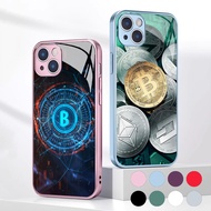 Bitcoin Tempered Glass Phone Case For IPhone 15 14 13 12 11 Pro XS Max Plus Mini X XR 8 7 6s SE2/3 C
