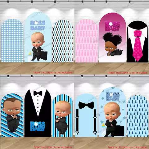 Boss Baby Arch Cover Custom Spandex Elastic The Boss Baby Arch Backdrop Boy Birthday Newborn Baby Sh