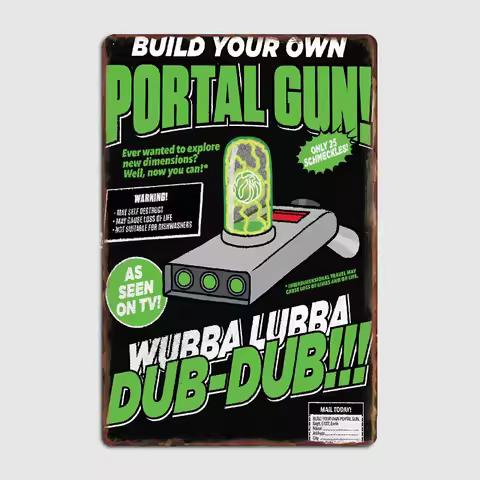 Build Your Own Portal Gun Metal Plaque Poster Painting Décor Cinema Club Party Decoration Tin Sign P