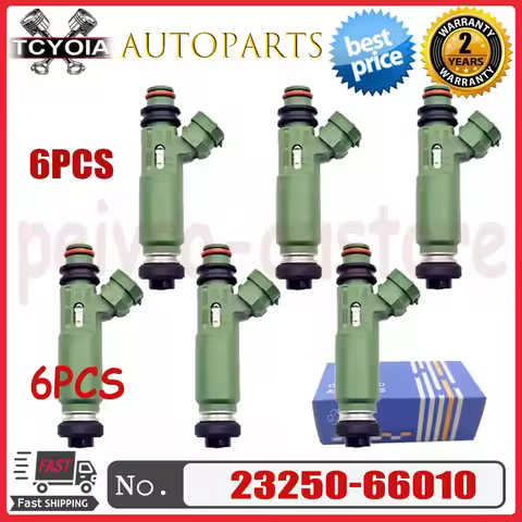 6pcs/lot OEM Fuel Injector Nozzle 23250-66010 2325066010 23209-66010 For Toyota Land Cruiser 100 199