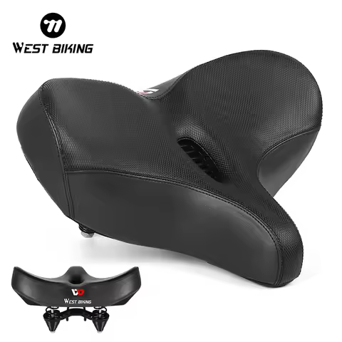 WEST BIKING Bicycle Saddle Double Spring Shock Absorbing Wide Oversized Comfortable Seat Cushion For