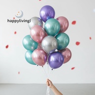 happylivingl 50PCS Chrome 10" Metallic Latex Balloons Birthday Decor Party Ballon Decorations