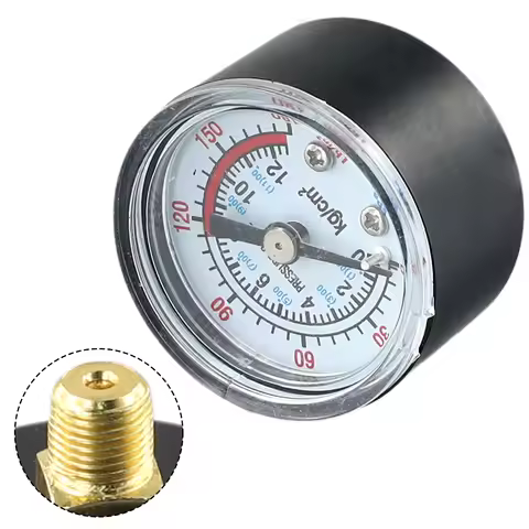 Air Compressor Pressure Gauge 0 To 12Bar / 0 To 180PSI Air Compressor Pneumatic Hydraulic Fluid Pres