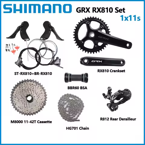 Shimano GRX RX810 1x11S Groupset Road RD RX810 RX812 Cassette M8000 11-42T HG800 11-34T HG701 Chain 