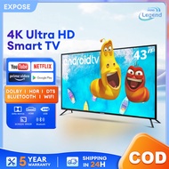 EXPOSE  Smart TV 43 inch Android TV 43 inch 4K Ultra LED Television 43 inch With WiFi/YouTube/MYTV/Netflix/Hdmi