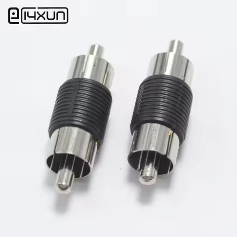 2pcs RCA Male to Male Plug Jack 1Pin AV Audio Video Extension Cable Connector Monitor Adapter