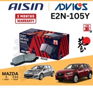 Advics   Disc Brake Pad Rear E2N105Y  Mazda 3 CX5 2013 Aisin