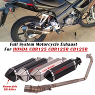 For Honda CBR125 CBR125R CB125R Motorcycle Exhaust Escape System Modified Muffler With Front Mid Link Pipe Removable DB
