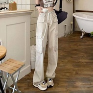 Plus size y2k Vintage Cargo pants for girls women High waist student loose casual wide leg trousers