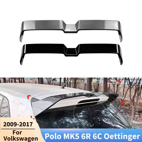 For Volkswagen Polo MK5 6R 6C Oettinger 2009-2017 Car Spoiler Wing Rear Trunk Wing Diffuser Tail Fin