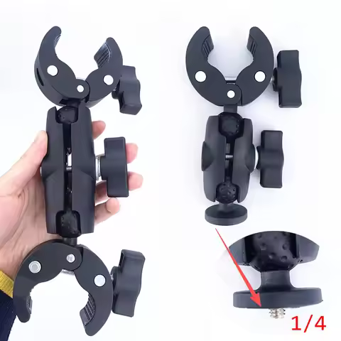 Camera Double Clip Crab Clamp for Insta360 One X2 X3 GoPro H12 H11 Sports Camera