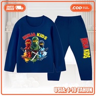 Baju Piyama Stelan Panjang Gambar Ninja Kids Anak Laki Laki Usia1-10thun KS-671