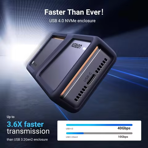 UGREEN CM642 40Gbps M.2 NVMe Enclosure with Cooling Fan Anti-Drop SSD Enclosure for MacBook M.2 Encl