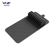 [Simhoa] Knives Storage Drawer Organizer Soft Silicone Mat Kitchen Knives Holder Tray for Efficient 