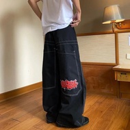 ASELO Jnco กางเกงฮิปฮอปปักลายกางเกงยีนส์ขาบาน Yk2ชุดสตรีทแวร์กางเกง2024กางเกงขายาวผู้ชายเสื้อผ้าผู้ช