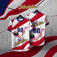 Malaysia Independence Day Jersey, 6th (68), Full Transfer, Quick Dry, Plus Size, Street Wear, Indepe