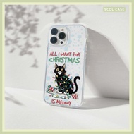 Funny cat iphone Case Christmas Scol Case D82 7/8/x/xs/11/12/13/14/15/16 plus/pro/promax