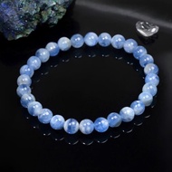 一圖一物│#588 油畫藍晶水晶手鍊 6.5mm 金祖母晶共生 客製禮物