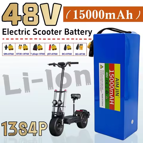 18650 13S4P Rechargeable Battery Pack 48V 15000mAh Lithium ion Battery With BMS Suitable for Electri