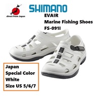Shimano Japan Special Color EVAIR Marine Fishing Shoes White FS-091I Size US 5/6/7【direct from Japan】(ANTARES SLX SCORPION KALCUTTA CONQUEST OCEA JIGGERSTELLA STRADIC TWIN POWER SW NASCI Offshore Fishing Boat Shore Jigging Reel Fishing
