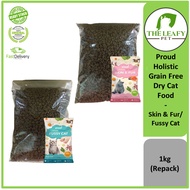 Proud Holistic Grain Free Dry Cat Food Skin & Fur / Fussy Cat - 1kg ( Repack )