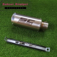 Knalpot Racing SC PROJECT inlet 50mm Saringan full (Selincer Only) / Knalpot Sc Project Vixion / Tig