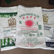 1 PC Recycle Used 50KG Thick PPE Sugar Bag Beg Guni Gula Tebal Terpakai