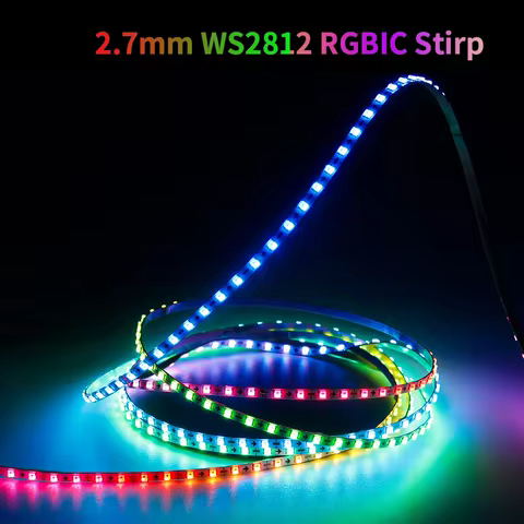 Ultra Narrow 2.7mm WS2812B 160leds/M Smart individually addressable Digital Led Tape RGB full color