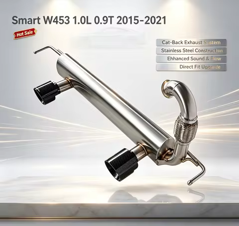 High Performance Stainless Steel Catback Exhaust Black Tips Direct Fit For Smart W453 1.0L 0.9T 2015