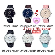 [2YEARS WARRANTY] Casio Ladies Watches LTP-VT01L Series Leather Dress Analogy Watch LTPVT01L LTP-VT0
