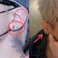 G Kwon Ji-Dragon kt Full Diamond Earrings Sweet Cute Light Luxury Niche Design All-Match High-End Ea