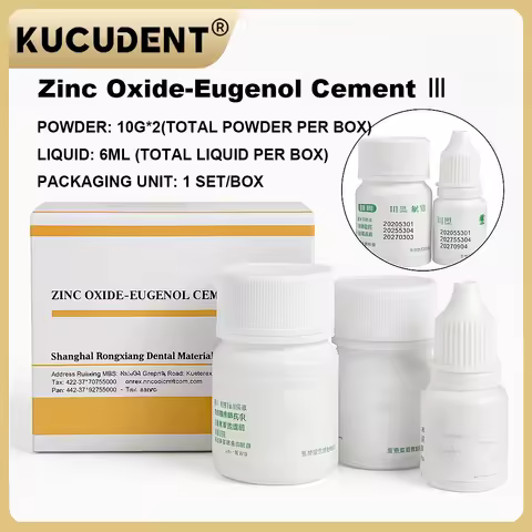 Dental Temporary Cement Set - Zinc Oxide Eugenol Formula with 10g Powder×2 & 6ml Liquid for Fillings