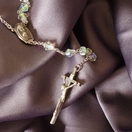 古董經典Y字透光串珠十字架耶穌基督信仰項鍊N221