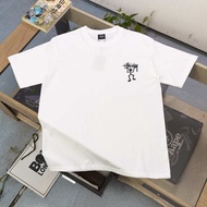 T-shirt Stussy/Unisex, T-shirt bercetak, T-shirt bergaya, T-shirt longgar, gaya influencer popular, 