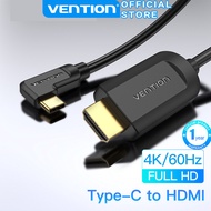 Vention 4K UHD Type-C to HDMI Cable USB C to 4K HDMI Cable Right Angle (Thunderbolt 3 Compatible)for MacBook Pro 2018 Samsung S9